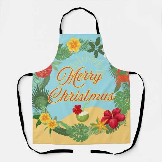 Tablier Couronne de Noël tropicale (Recto)