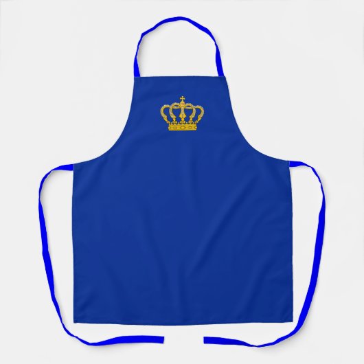 Tablier Couronne d'or sur Royal Blue (Recto)