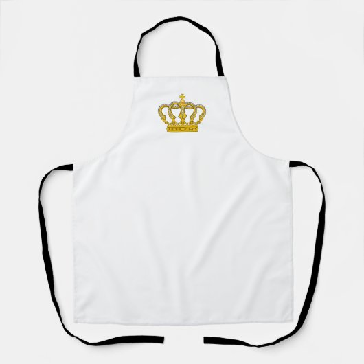 Tablier Couronne dorée sur fond blanc (Recto)