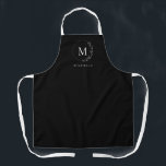 Tablier Couronne florale douce monogramme personnalisée<br><div class="desc">Présentez l'espron de courre florale moelleuse Monogram personnalisé en noir et blanc - un ajout élégant et personnalisé à votre tenue de cuisine. Monogramme personnalisé : Personnalisez ce tablier avec votre propre monogramme pour ajouter une touche d'élégance et d'individualité. Serre florale douce : Le design noir et blanc présente une...</div>