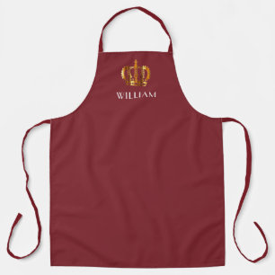 Tablier Couronne rouge dorée personnalisée