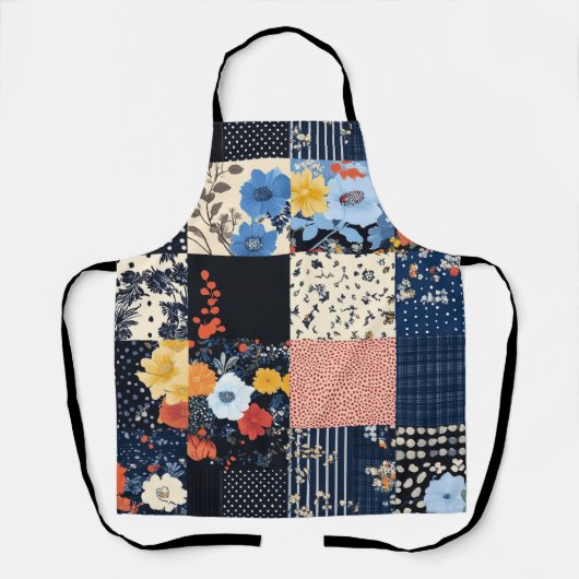 Tablier Courte classique patchwork - Botaniques audacieuse (Recto)