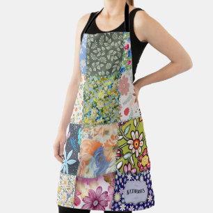 Tablier Courte Motif Floral Patch Work Couverture Personna