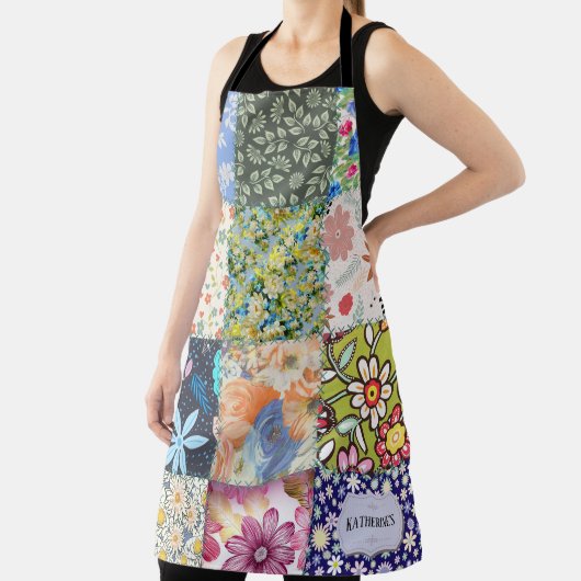 Tablier Courte Motif Floral Patch Work Couverture Personna (Insitu)