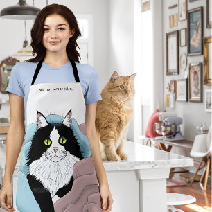 Tablier Couvertures de chat smoking rose bleu fantaisiste