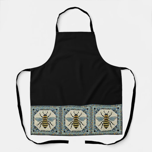 Tablier Couvre-lit abeille bleue (Recto)
