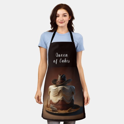 Tablier Cowboy Baking Apron Western Cake Graphic (Porté)