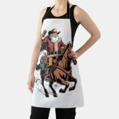 Tablier Cowboy Père Noël Monter Un Cheval Noël (Insitu)