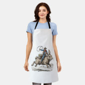 Tablier Cowboy Riding Easter Bunny Western Howdy Easter Fu (Porté)