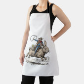 Tablier Cowboy Riding Easter Bunny Western Howdy Easter Fu (Insitu)