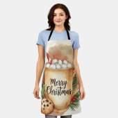 Tablier Cozy cocoa merry Christmas cookie holly festive (Porté)