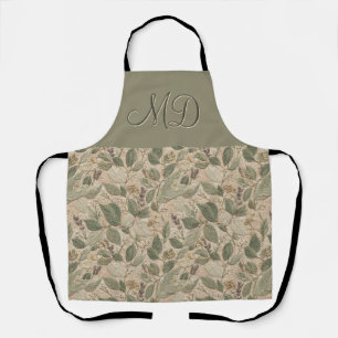 Tablier Cozy Cottagecore Floral Botanique Vert Sauge