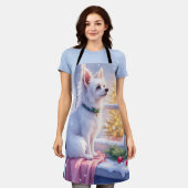 Tablier Cozy Maltese by Snowy Window Christmas Dog Art (Porté)