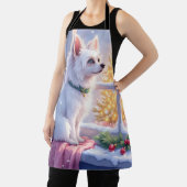 Tablier Cozy Maltese by Snowy Window Christmas Dog Art (Insitu)