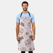 Tablier Cozy Pink Pastel Cake & Bow Christmas Apron (Porté)
