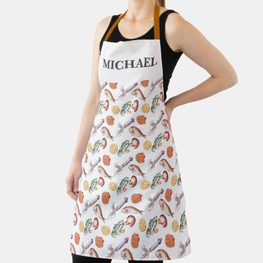 Tablier Crabe de crustacés de fruits de mer Chef Monogramm (Insitu)