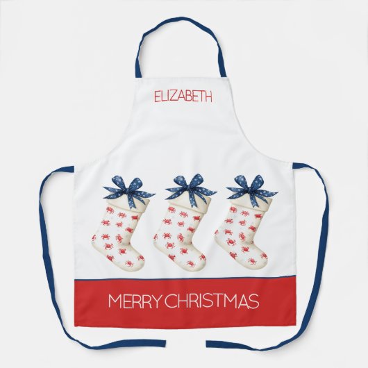 Tablier Crabe rouge côtier Bas de Noël (Recto)