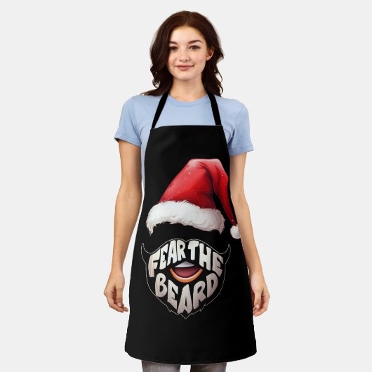 Tablier Crainte Beard Funny Santa Claus Pun Joyeux Joyeux  (Porté)