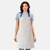 Tablier Cranberry classique et Maroon profond Plaid fin (Porté)