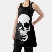 Tablier Crâne d'art pop noir et blanc (Insitu)
