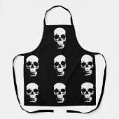Tablier Crâne d'art pop noir et blanc (Recto)