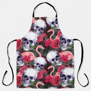 Tablier Crâne floral, motif flamand sans soudure.