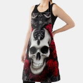 Tablier Crâne foncé et gothique et Rose (Insitu)
