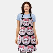 Tablier Crâne Goth Pastel Mignon avec Nœud (Porté)