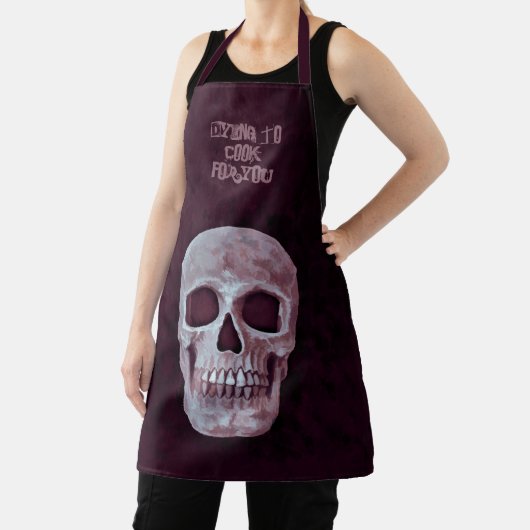 Tablier Crâne gothique Funny Purple Cool Éffrayant Élégant (Insitu)