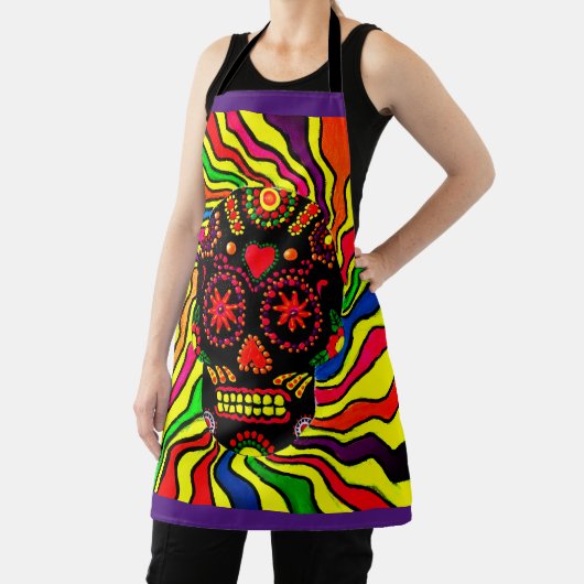 Tablier crâne néon (Insitu)