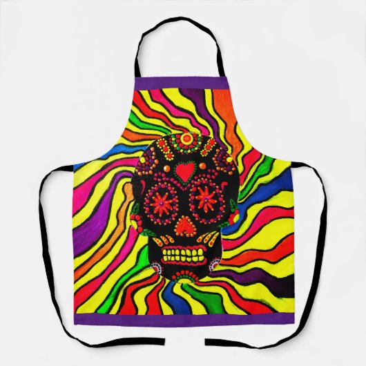 Tablier crâne néon (Recto)