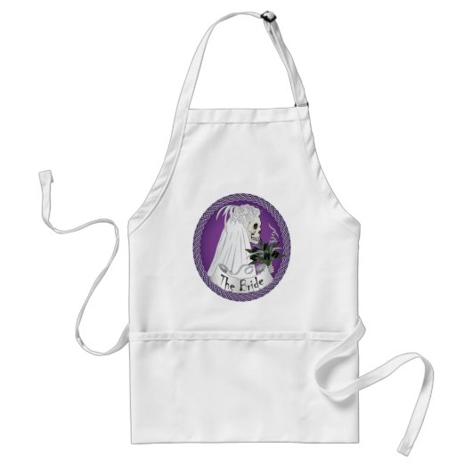 Tablier Crâne nuptial - violet (Devant)