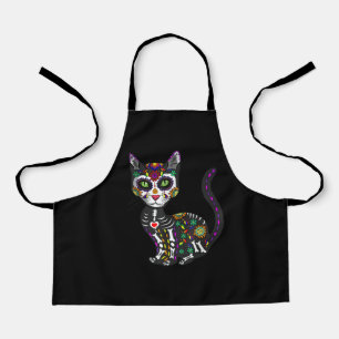 Tablier Crâne sucre Chat mexicain Halloween Jour De La Mor