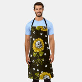 Tablier Crânes de tournesol : Unique Motif sans fil. (Porté)