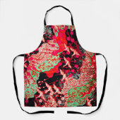 Tablier CRANES DE VOL, FLEURS DE PRINTEMPS Rouge Floral Ja (Recto)