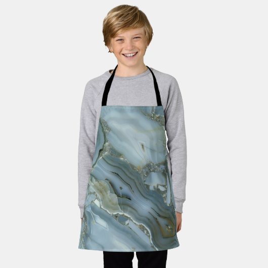 Tablier Craqué gris gris vert bleu marbre texture (Porté)