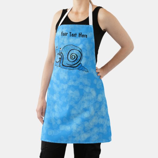 Tablier Cravate bleu escargot souriante Teinture à motif S (Insitu)