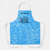 Tablier Cravate bleu escargot souriante Teinture à motif S (Recto)