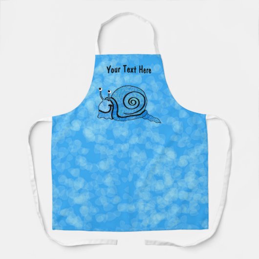 Tablier Cravate bleu escargot souriante Teinture à motif S (Recto)