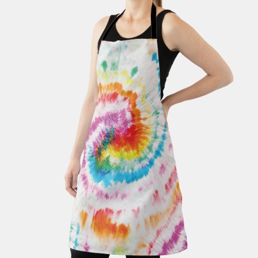 Tablier Cravate spirale, motif tourbillon arc-en-ciel (Insitu)