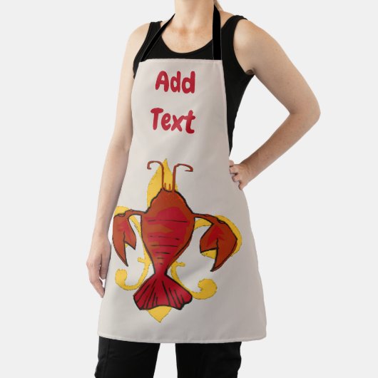 Tablier Crawfish Fleur De Lis, modifier & ajouter du texte (Insitu)