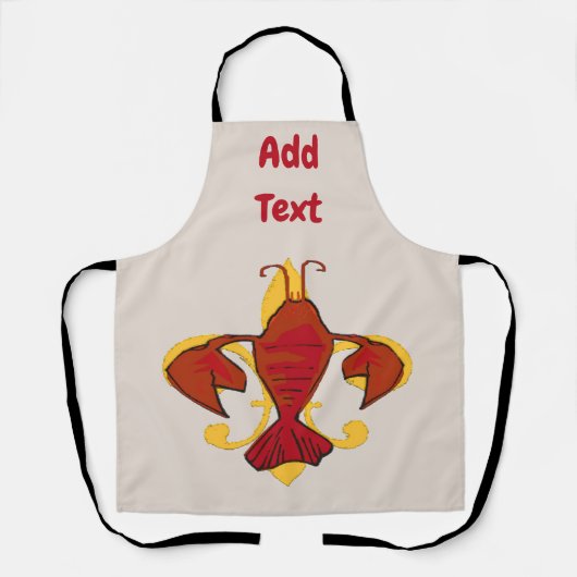 Tablier Crawfish Fleur De Lis, modifier & ajouter du texte (Recto)