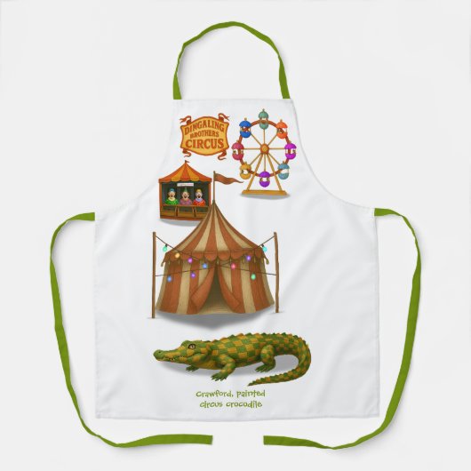Tablier Crawford, crocodile de cirque peint (Recto)
