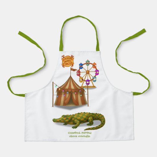 Tablier Crawford, crocodile de cirque peint (Recto)