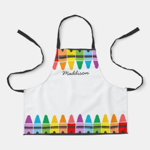 Tablier Crayons arc-en-ciel colorés mignons Enfants perso