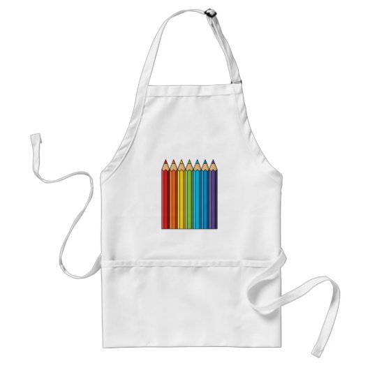 Tablier Crayons de couleur arc-en-ciel (Devant)