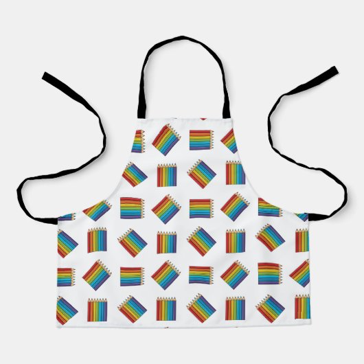 Tablier Crayons de couleur arc-en-ciel (Recto)