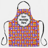 Tablier Crazy Candy Corn Effrayant Noir Chat Halloween (Recto)