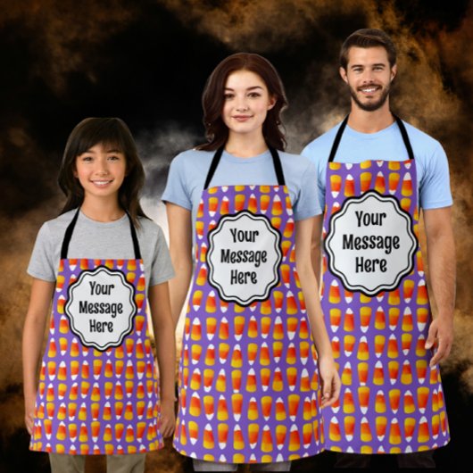 Tablier Crazy Candy Corn Effrayant Noir Chat Halloween
