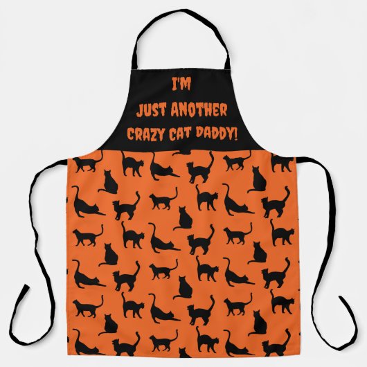 Tablier Crazy Cat customisé Daddy Halloween (Recto)